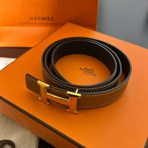 Hermes Mini H belt buckle & Reversible leather strap 24 mm